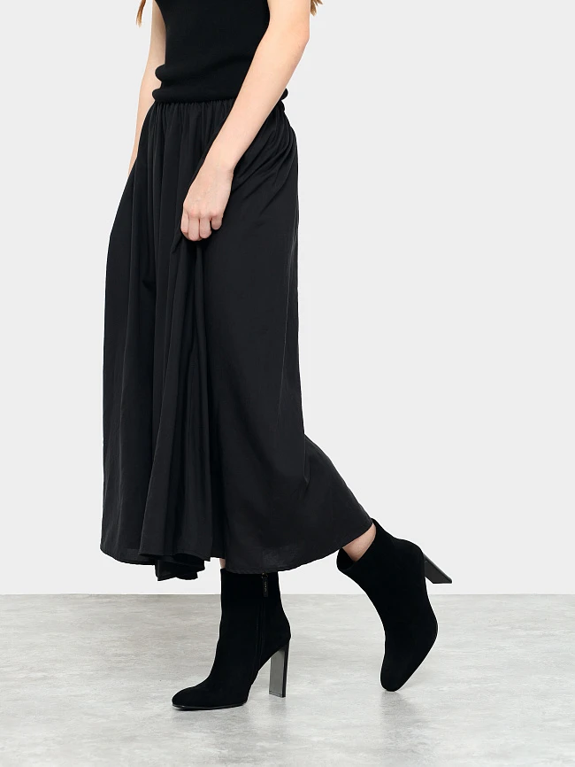 Ботильоны женские зимние, цвет черный, натуральный велюр 1494758M | 7