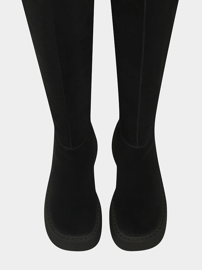 Ботфорты женские зимние, цвет черный, натуральная кожа/натуральный спилок 1730086M | 5