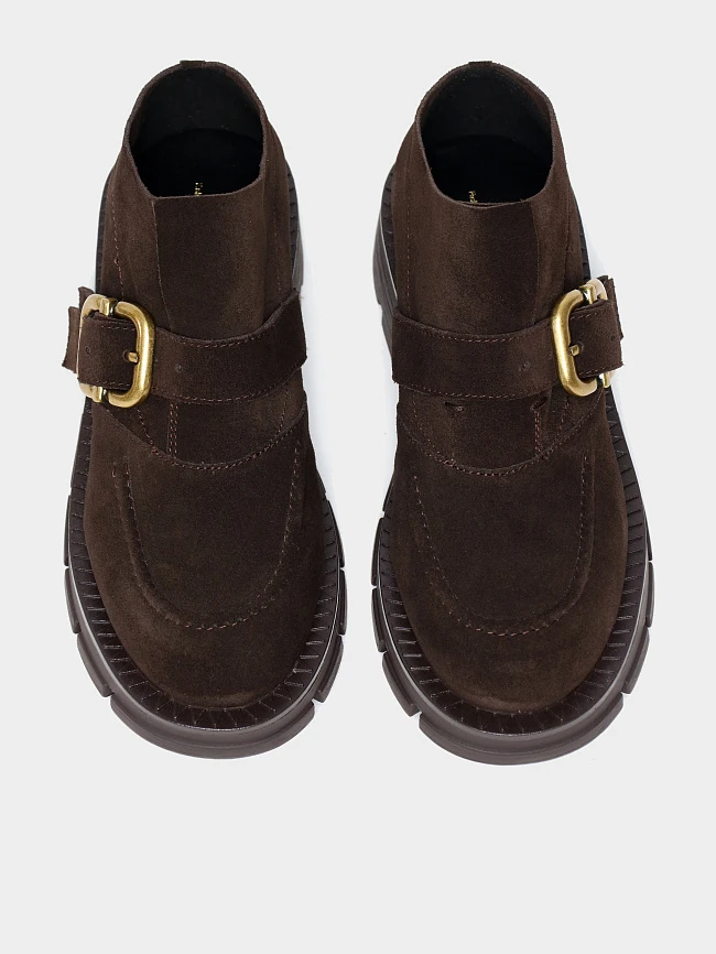 Полуботинки женские всесезонные, цвет коричневый, натуральный спилок 1731215 | 5