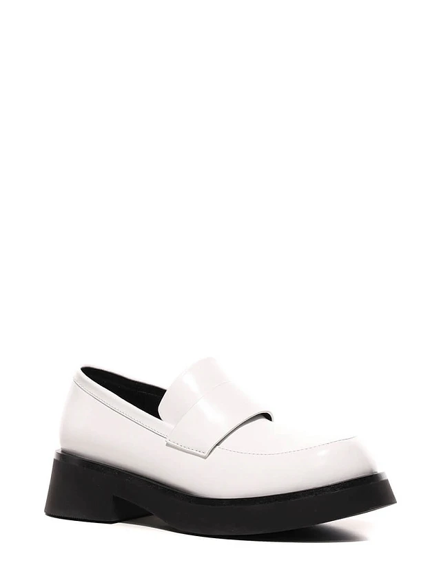 Лоферы 162115 женские цвет белый, натуральная кожа 162115          | 1