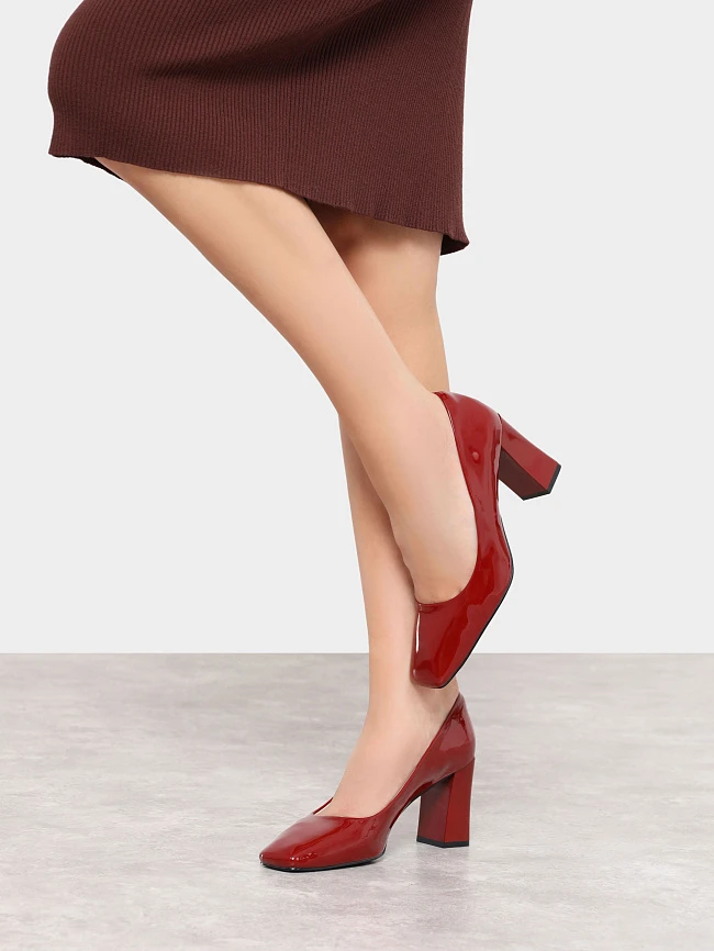 Туфли женские всесезонные, цвет бордовый, искусственная лаковая кожа 7210040 | 9