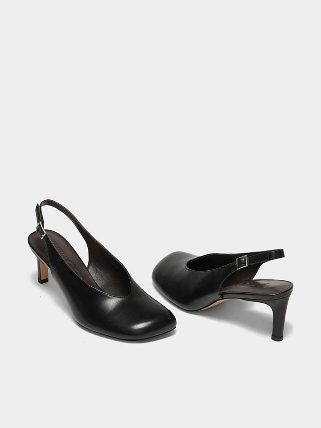 Туфли женские летние, цвет черный, натуральная кожа 1731319 | 2