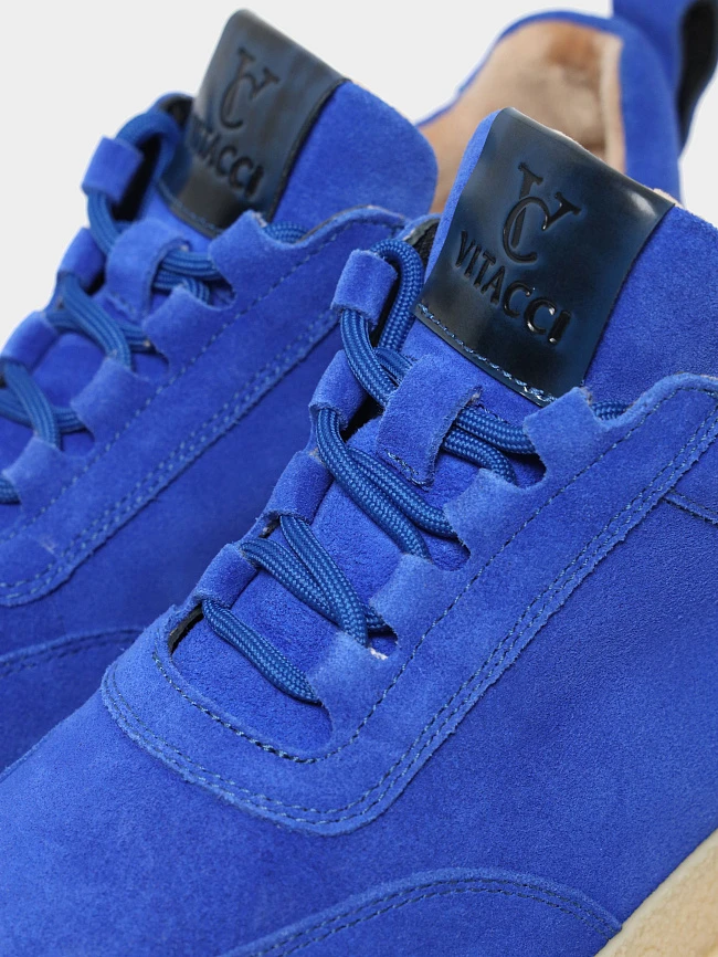 Кроссовки женские демисезонные, цвет синий, натуральный спилок 1780001 | 7