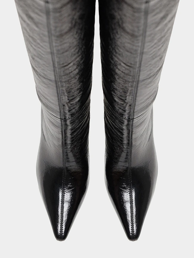 Ботфорты женские демисезонные, цвет черный, натуральный наплак 1494675 | 5