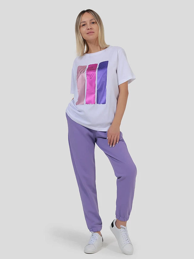 Костюм спортивный (футболка+брюки) женские всесезонные TEset06-17 | 1