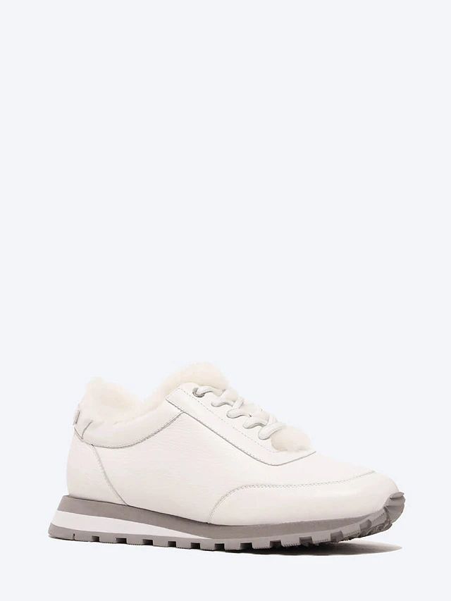 Кроссовки женские зимние, цвет белый, натуральная кожа 1013633M | 1