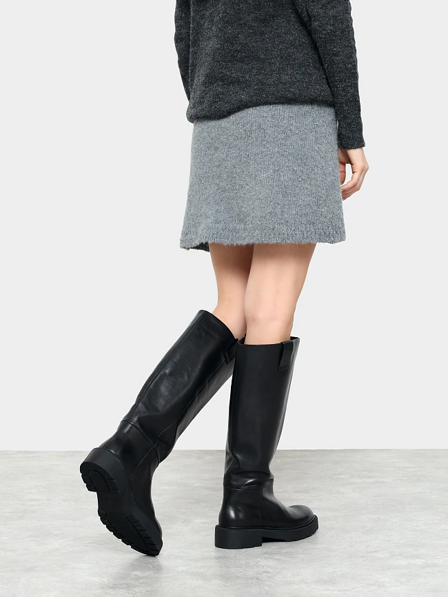 Сапоги женские демисезонные, цвет черный, натуральная кожа 1494780 | 8