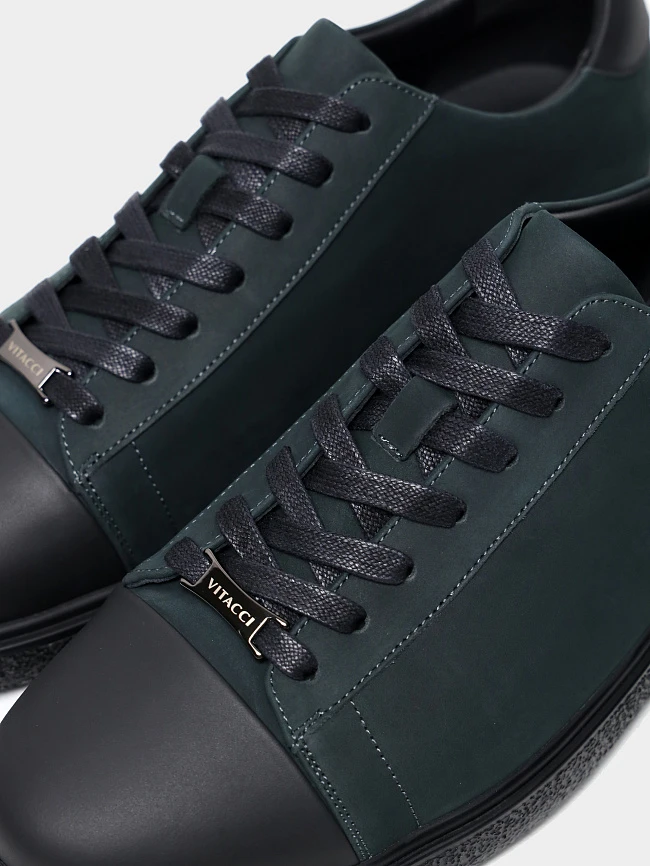 Кеды мужские демисезонные, цвет изумрудный, натуральный нубук/натуральная кожа M1782545 | 6