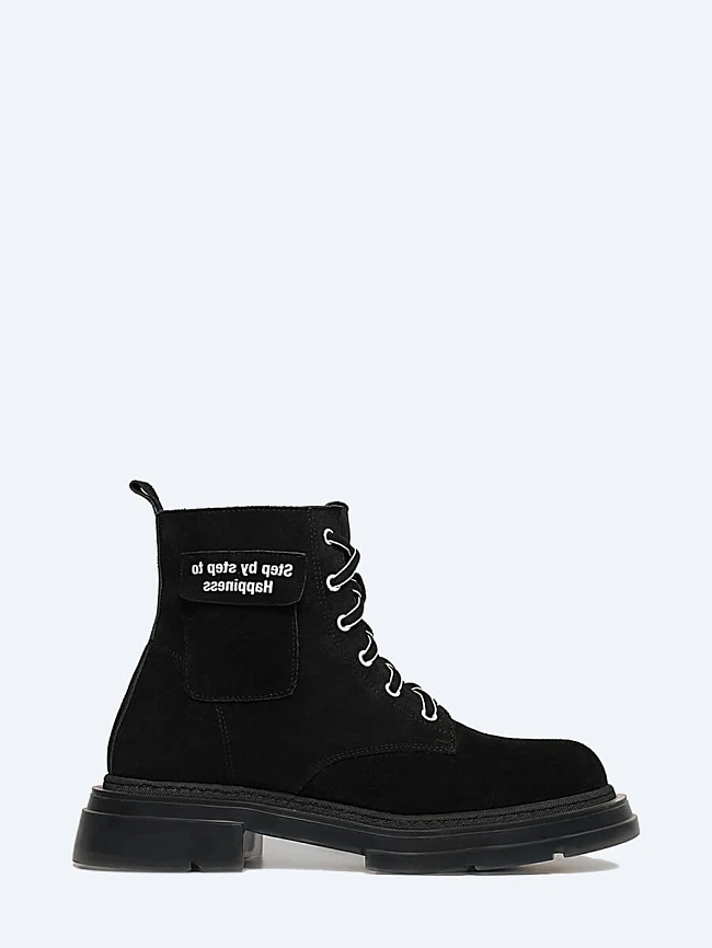 Ботинки 1221033 женские цвет черный, натуральный спилок 1221033         | 2