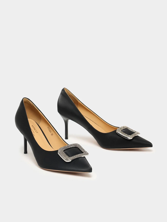 Туфли женские всесезонные, цвет черный, натуральная кожа 17VC004 | 3