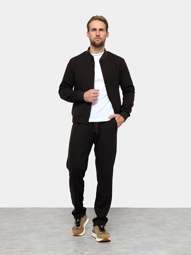 Кроссовки мужские демисезонные, цвет коричневый, натуральный спилок/текстиль/натуральная кожа M03028 | 10