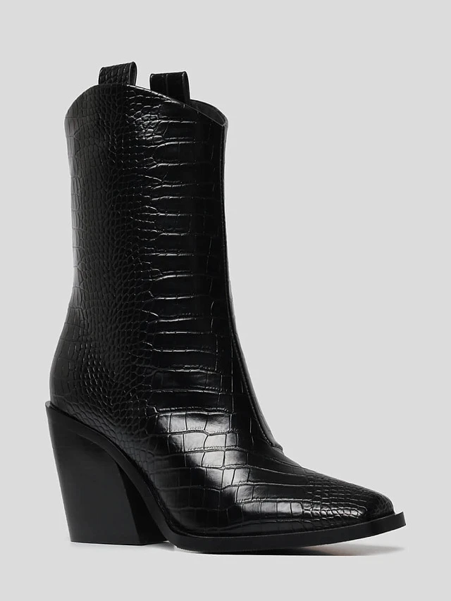 Полусапоги 1844118 женские цвет черный, искусственная кожа 1844118         | 1