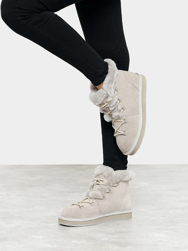 Ботинки женские зимние, цвет серый, натуральный спилок 7210438M | 9