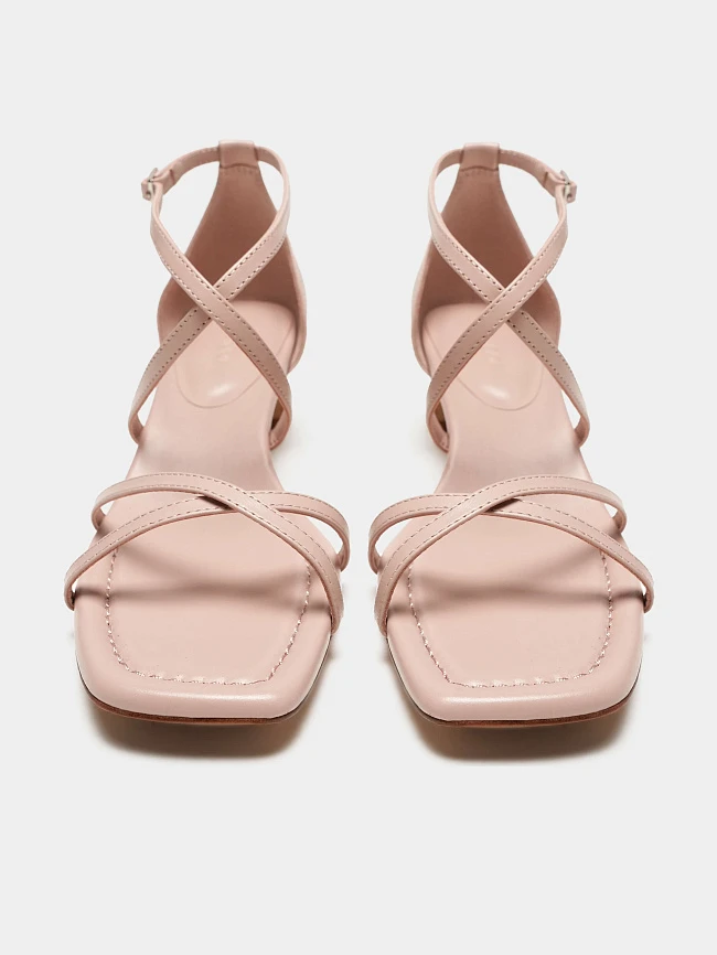 Босоножки женские летние, цвет пудровый, натуральная кожа 497611 | 7