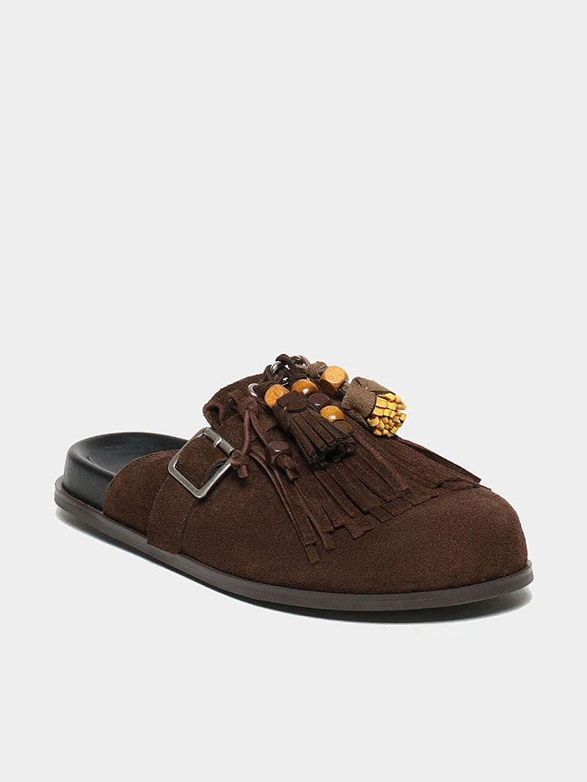 Сабо женские летние, цвет коричневый, натуральный спилок 7210643 | 2