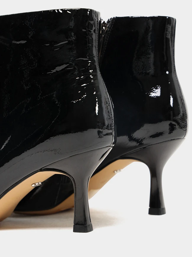 Ботильоны женские всесезонные, цвет черный, натуральная лаковая кожа 17VC418 | 6