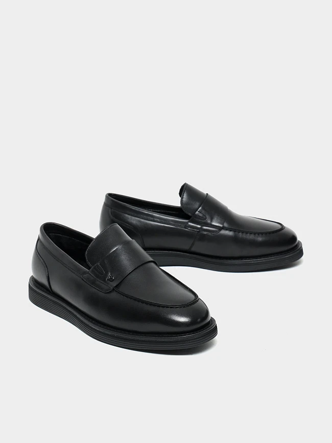 Лоферы мужские зимние, цвет черный, натуральная кожа M254250M | 3