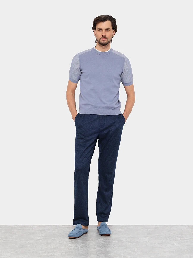 Сабо мужские летние, цвет голубой, натуральный спилок M801336 | 8