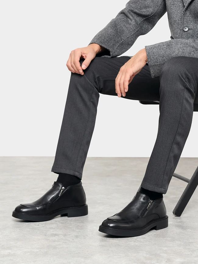 Ботинки мужские демисезонные, цвет черный, натуральная кожа M1022562 | 10