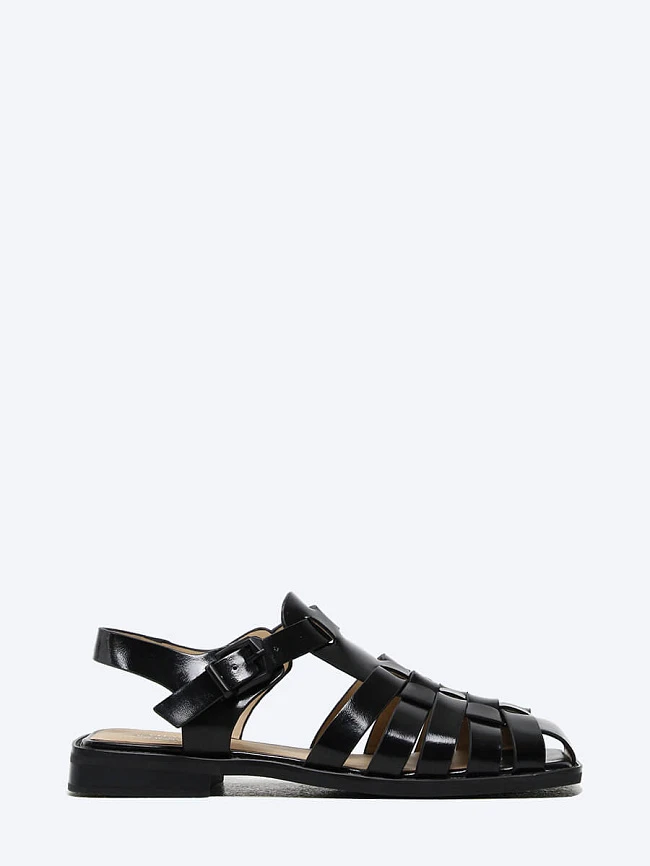 Сандалии женские летние, цвет черный, натуральная кожа и полимерные материалы 1848602 | 2