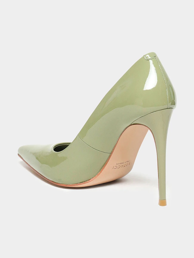 Туфли женские всесезонные, цвет хаки, натуральная лаковая кожа 497408 | 3