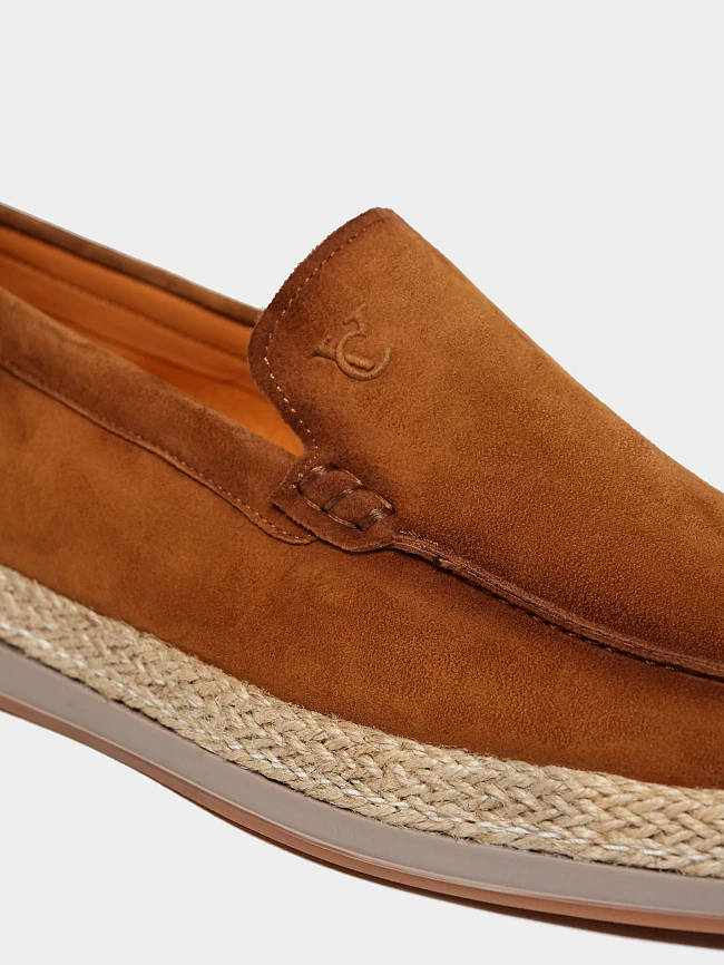 Лоферы мужские всесезонные, цвет рыжий, натуральный велюр M262277 | 5