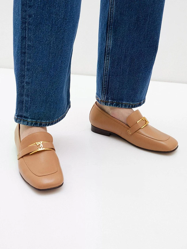 Лоферы женские всесезонные, цвет бежевый, натуральная кожа 1494431 | 6