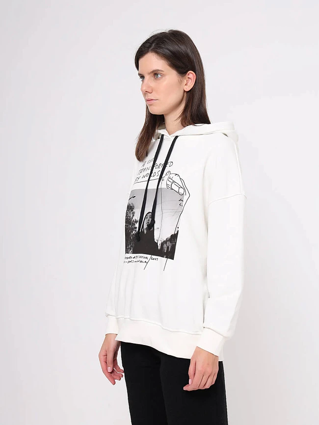 Свитшот с капюшоном женские осень-зима EF12-0048-02 | 3