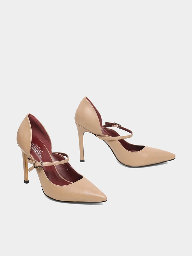 Туфли женские всесезонные, цвет бежевый, искусственная кожа 6550349 | 3