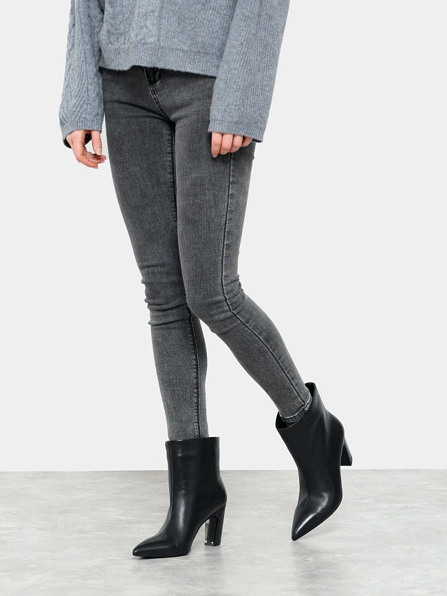 Ботильоны женские всесезонные, цвет черный, натуральная кожа 497227 | 7