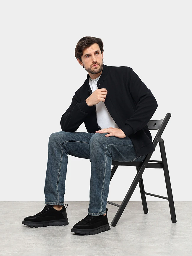 Полуботинки мужские зимние, цвет черный, натуральный спилок/натуральная кожа M1782017M-1 | 10