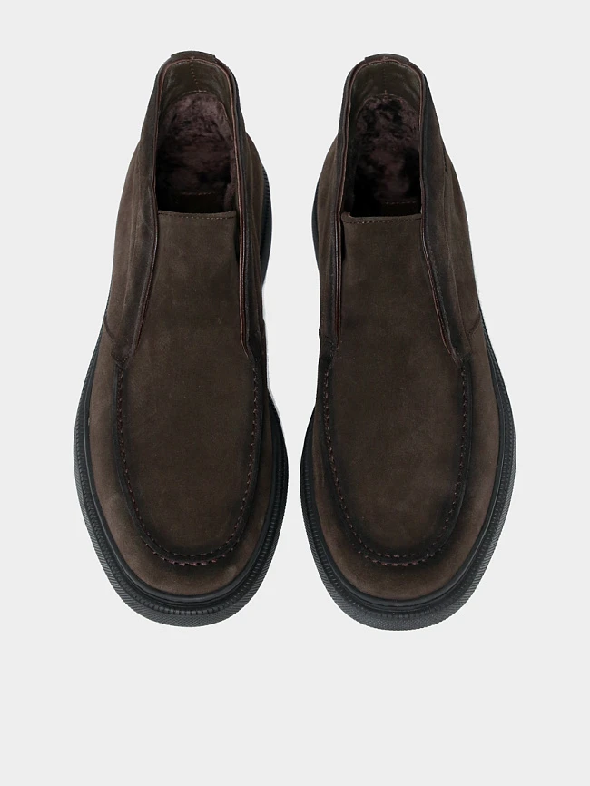 Ботинки мужские демисезонные, цвет коричневый, натуральный спилок M801040 | 4