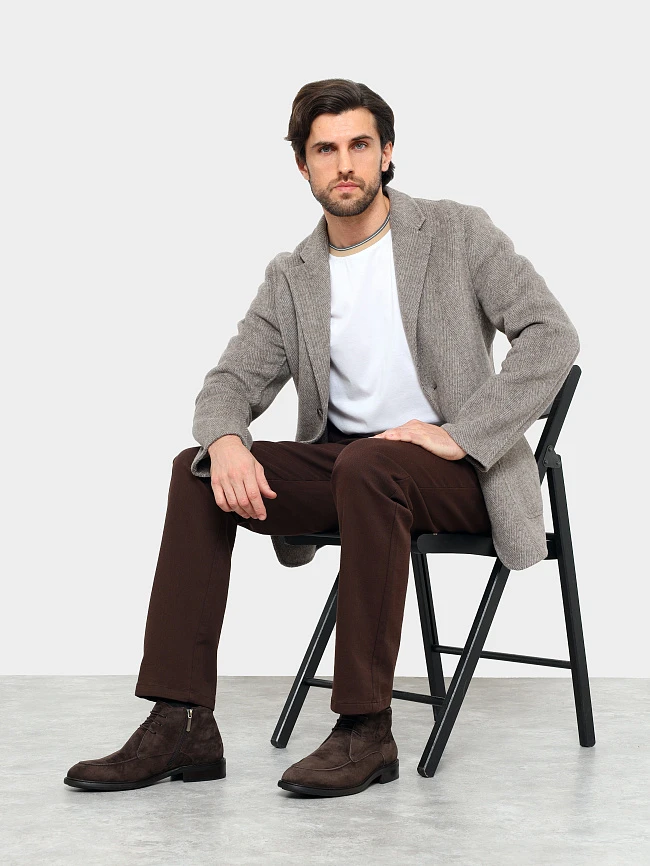 Ботинки мужские демисезонные, цвет коричневый, натуральный велюр M1022988 | 11