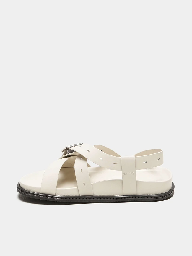 Сандалии женские летние, цвет молочный, натуральная кожа 497672 | 9