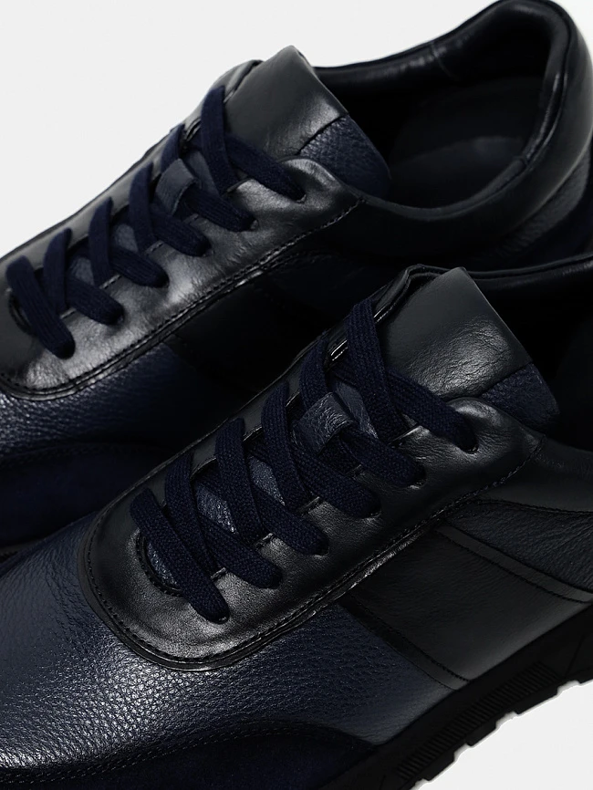 Кроссовки мужские демисезонные, цвет синий, натуральная кожа/натуральный спилок M1782056-1 | 5