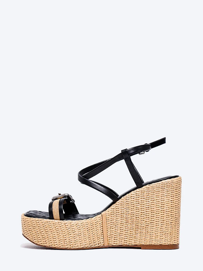 Босоножки женские летние, цвет черный, натуральная кожа/текстиль 1821385 | 3