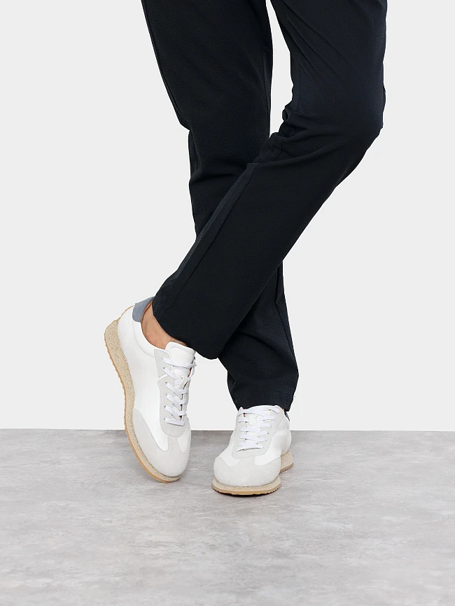 Кроссовки мужские демисезон; лето;, цвет белый, натуральная кожа/натуральный спилок M1782701 | 7