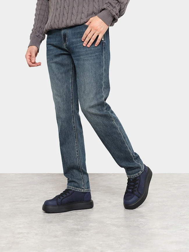 Кеды мужские зимние, цвет синий, текстиль M03051M | 6