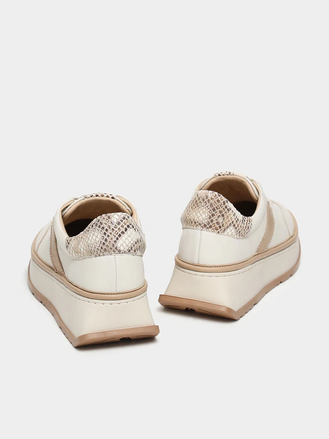 Кроссовки женские демисезонные, цвет бежевый, натуральная кожа 1221472 | 4