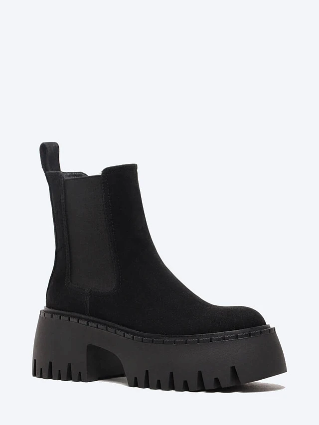 Полусапоги женские демисезонные, цвет черный, искусственный нубук 1849168 | 1