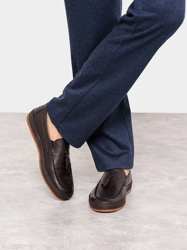 Лоферы мужские демисезон; лето;, цвет коричневый, натуральная кожа M254448 | 7