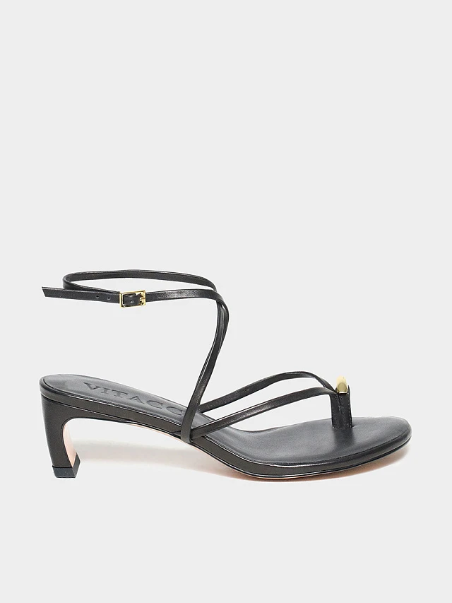 Босоножки женские летние, цвет черный, натуральная кожа 1731314 | 1