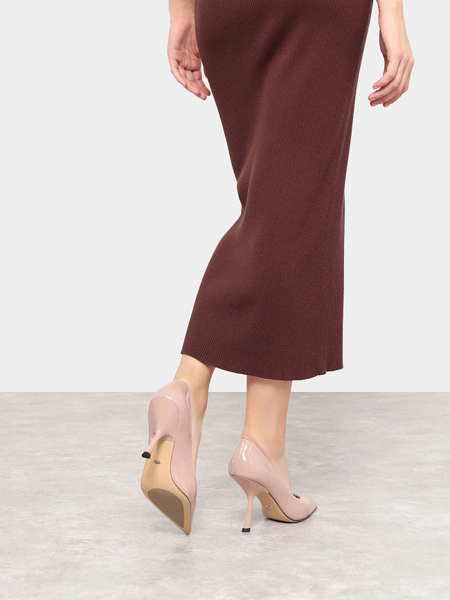 Туфли женские всесезонные, цвет пудровый, натуральная лаковая кожа 944106 | 8