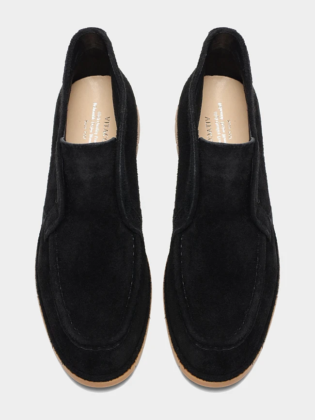 Лоферы женские демисезонные, цвет черный, натуральный спилок 1821545 | 4