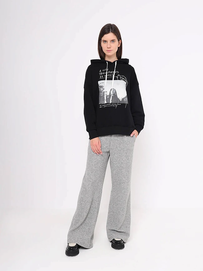 Свитшот с капюшоном женские осень-зима EF12-0048-01 | 9