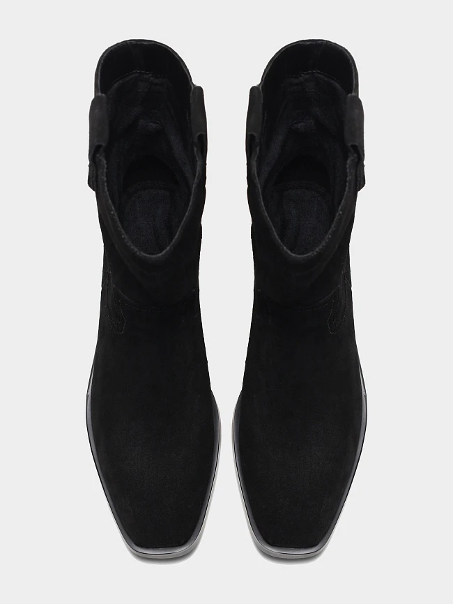 Полусапоги женские демисезонные, цвет черный, натуральный спилок 18410103 | 12