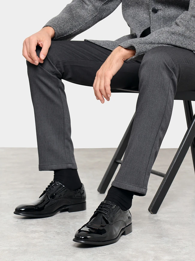 Полуботинки мужские всесезонные, цвет черный, натуральный наплак M1022954 | 10