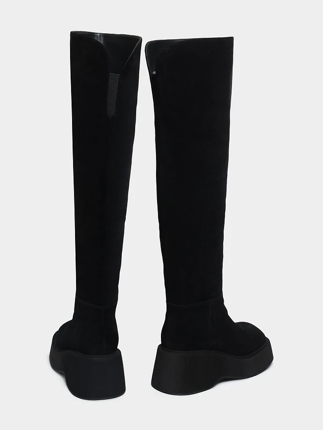 Ботфорты женские зимние, цвет черный, натуральная кожа/натуральный спилок 1730086M | 4