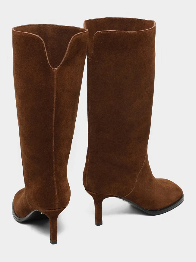 Сапоги женские демисезонные, цвет коричневый, натуральный спилок 1731146 | 4