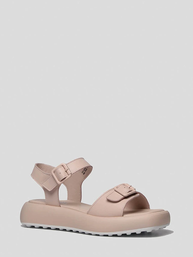 Сандалии женские летние, цвет пудровый, натуральная кожа и полимерные материалы 221035P | 1